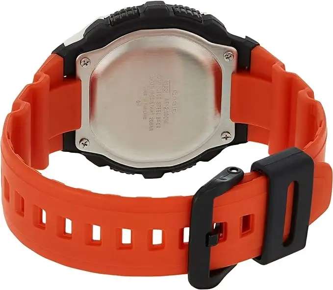 Casio AE-2100W-4VEF Black Dial Orange Resin Strap Watch - W/Code (Free C&C)