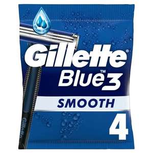 Gillette Blue 3 Disposable Men's Razors (4 Pack) clubcard price