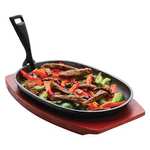 Vogue Olympia Cast Iron Oval Sizzler With Wooden Stand Large 280X190mm Dish £13.73 @ Amazon