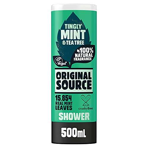 (Big Bottles) Original Source Mint & Tea Tree OR Lemon & Tea Tree Shower Gel, Pack of 6x500ml - (£10.20/£9.13 with S&S + 5% off 1st S&S)
