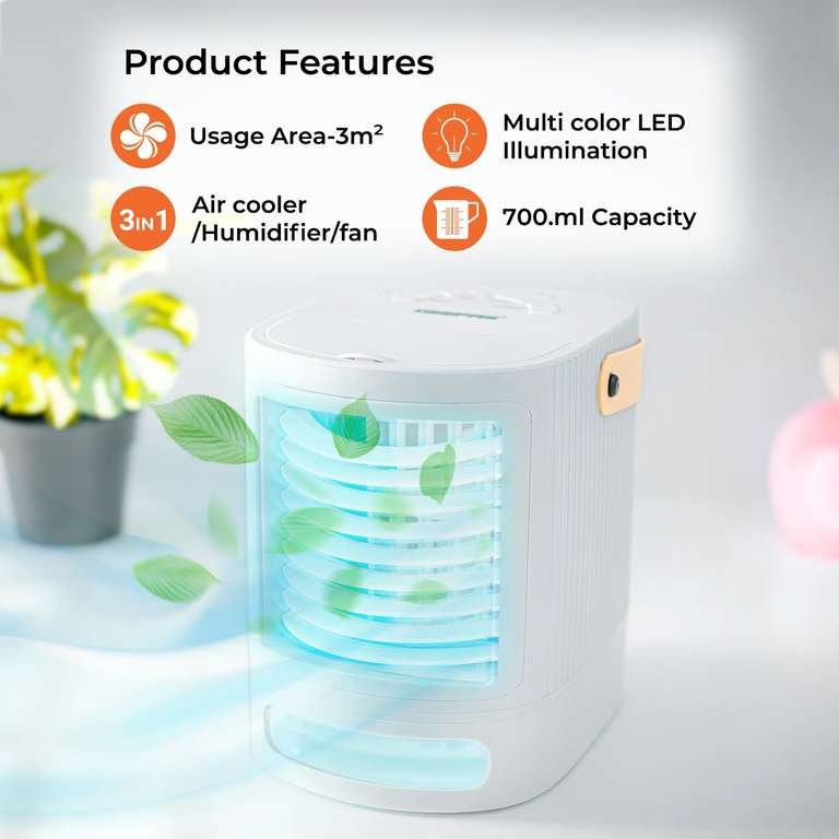 4-in-1 Portable Air Cooler, Fan, Humidifier, and LED Light Now £15.29 with Code Plus £1.99 Delivery Free on £30 Spend @ Geepas