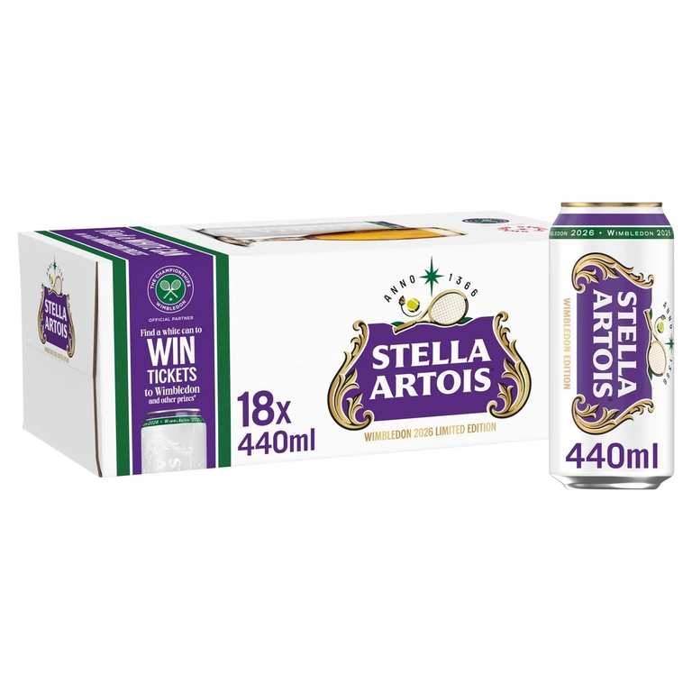 Stella Artois Premium Lager Beer Cans 18 x 440ml - In Store Paignton, Devon