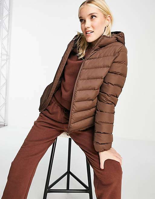 Brave Soul Grant Hooded Puffer Jacket in brown £13.60 + £4.50 delivery or free on a £35 spend @ ASOS - 15% off with code for new customers