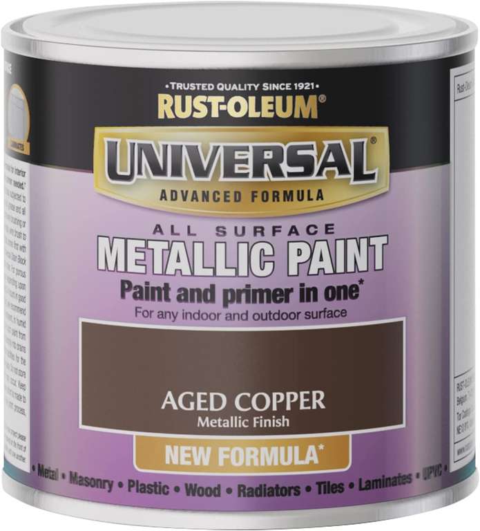 Rust-Oleum Universal Paint Metallic Aged Copper 250ml £2.50 @ Wilko Fareham