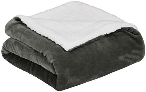 Amazon Basics Micromink Sherpa Blanket- Large 220 x 240 cm, Charcoal £19.79 @ Amazon