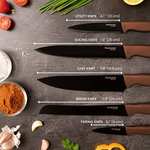 nuovva 5pcs Kitchen Knife Set – 9 Colour Variations Black Non Stick Blades Sold by MALMO FBA