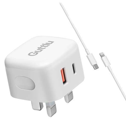 Guttlu 25W USB-C charging plug + fast charging cable - £9.99 sold by Guttlu and fulfilled by Amazon