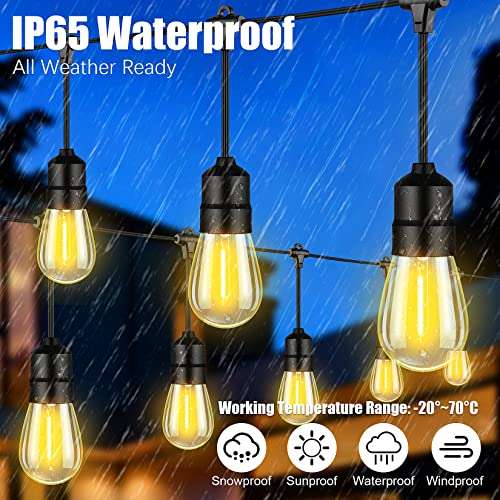 57FT Outdoor String Lights Mains 15+2(Spare) LED Bulbs £12.99 Prime with voucher Sold by CHENYIHONG LTD and Fulfilled by Amazon