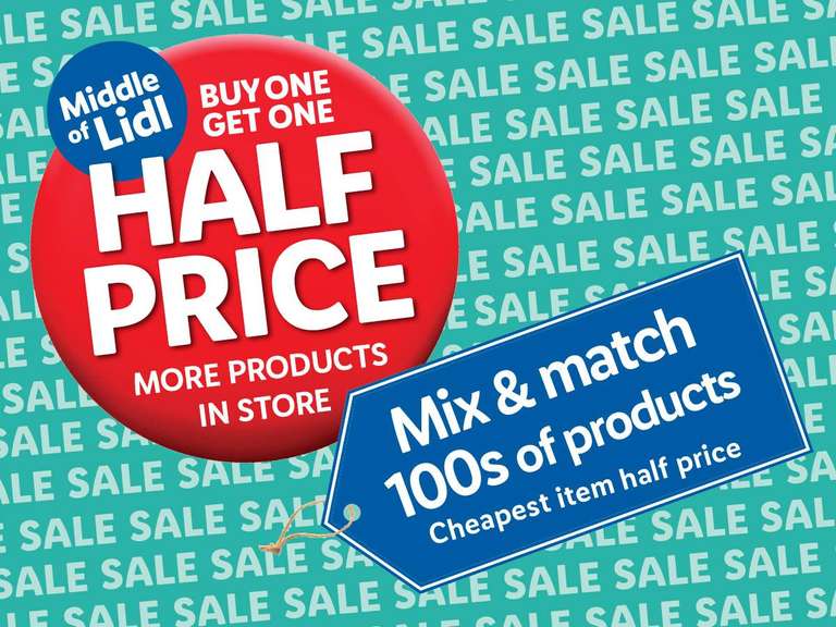 Middle of Lidl Buy One Get One Half Price Mix & Match (Examples In Post)