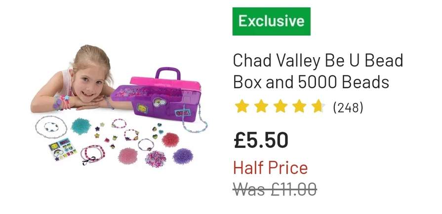 Chad Valley Be U Bead Box and 5000 Beads /Chad Valley Be U Colour