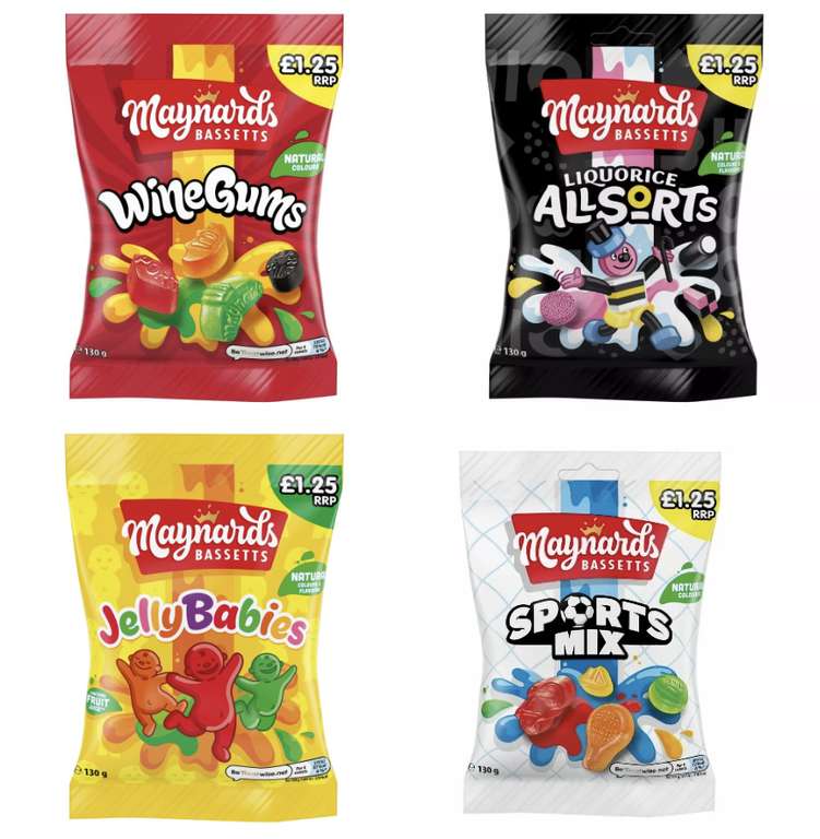 Maynards 130g Sweets: Wine Gums, Jelly Babies, Liquorice Allsorts or Sports Mix (Fort William)