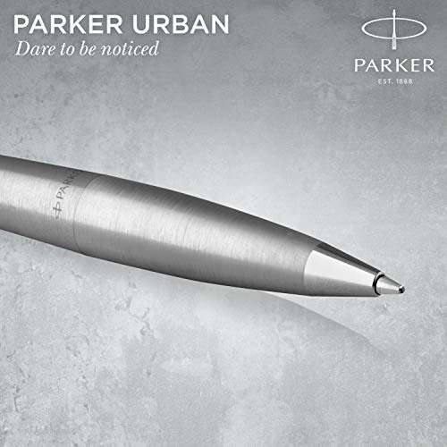 Parker Urban Twist Ballpoint Pen | Metro Metallic with Chrome Trim | Medium Point Blue Ink Refill | Gift Box - £14.19 @ Amazon