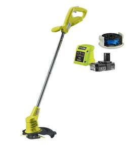 Ryobi ONE+ 25 cm Grass Trimmer 18V RY18LT25A-120P Kit with 2.0Ah Battery, Charger and 1.6mm Grass Trimmer Spool (UK Mainland)