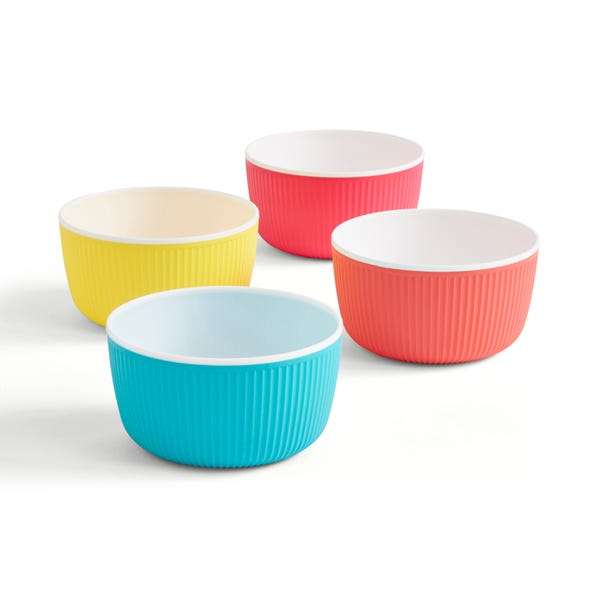 Set of 4 Brights Picnic Bowls + plus Free Click and Collect