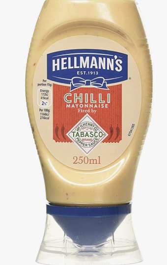 Hellmann's Squeezy Mayonnaise with Chilli, 250ml - 99p @ Amazon