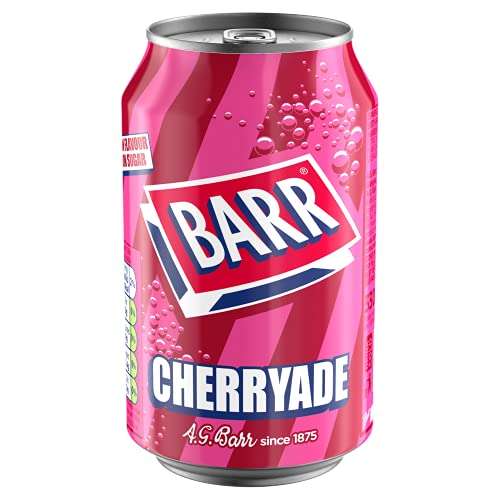 BARR since 1875, Cherryade, 24 pack Fizzy Drink Cans, Low Sugar, 24 x 330 ml - £7 @ Amazon