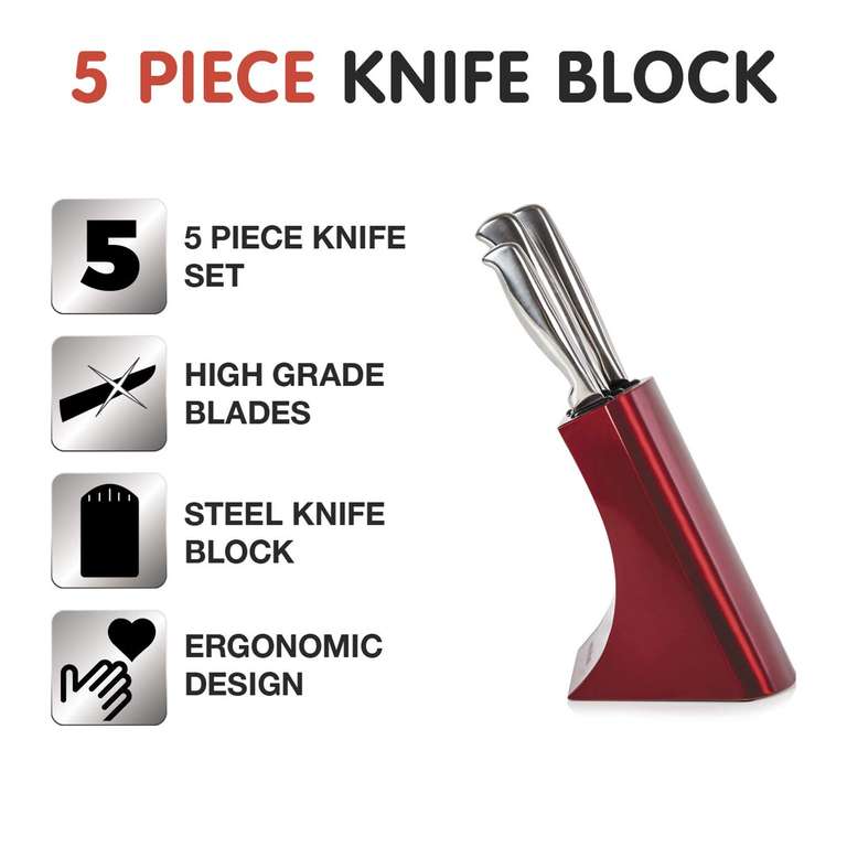 Buy Tower 5 Piece Knife Block - Rose Gold and Black