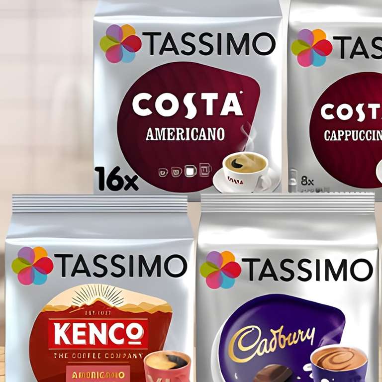 Tassimo Assorted Bundle Coffee & Hot Chocolate 5 Packs (56 Drinks) - £25 Minimum Order For Free Delivery