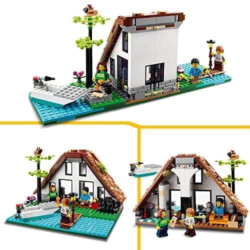LEGO 31139 Creator 3 in 1 Cosy House Toy Set, Model Building Kit with 3 Different Houses plus Family Minifigures and Accessories