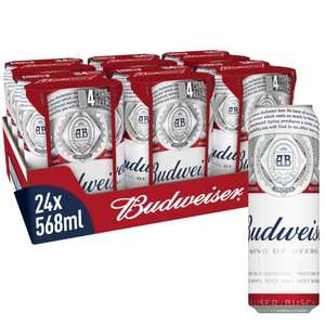 Budweiser Premium Lager Beer Pint Cans 24 x 568 ml w/voucher (£24.60 S&S @ 15%)