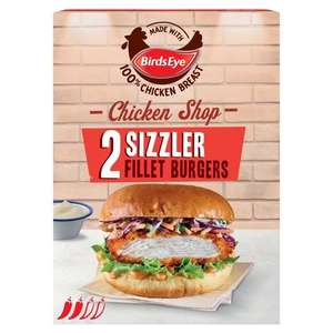 Birdseye chicken shop 2 sizzler fillet burgers or 2 Ultimate fillet burgers for £2.50 @ Morrisons