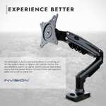 Invision Single Monitor Arm Desk Mount for 19 to 32 Inch Screens - VESA 75 & 100mm Stand Clamp - Sold by Invision Technology FBA