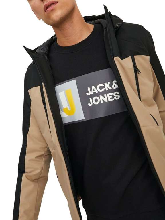 JACK & JONES Men's Jcologan Crew Neck Sweatshirt - Black - Large