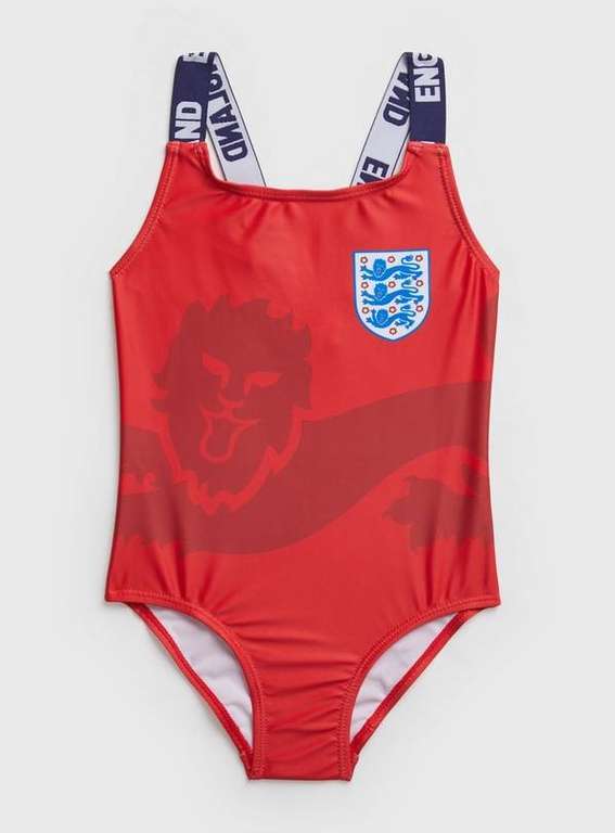 World Cup England Girls Red Swimsuit 1.5-2 Years £2.55 /4 & 5 Years £2.85 / Years 6, 7 & 8 £3.15 /Years 10, 11 & 12 £3.45