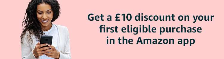 £10 discount on your first purchase of £25 or more with the Amazon App (Selected Accounts) @ Amazon