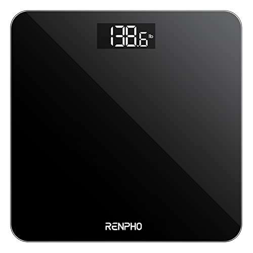 RENPHO Digital Bathroom Scales with High Precision Sensors, LED Display, Black