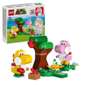 LEGO Super Mario Yoshis’ Egg-cellent Forest Expansion Set, Collectible Role-Play Toy with 2 Brick-Built Yoshi Character figures, 71428