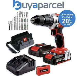Einhell TE-CD Cordless Combi Drill PXC 18v Metal Chuck 2 x Batteries + Bit Set - New - Sold by buyaparcelstore (UK Mainland)