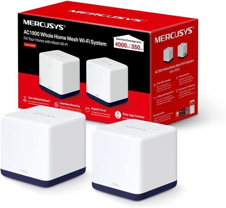 Mercusys AC1900 Whole Home Mesh Wi-Fi System 2 pack £53.99 @ Amazon