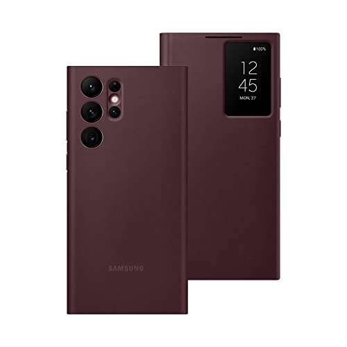 Samsung Official S22 Ultra Smart Clear View Cover Burgundy - £15.20 @ Amazon