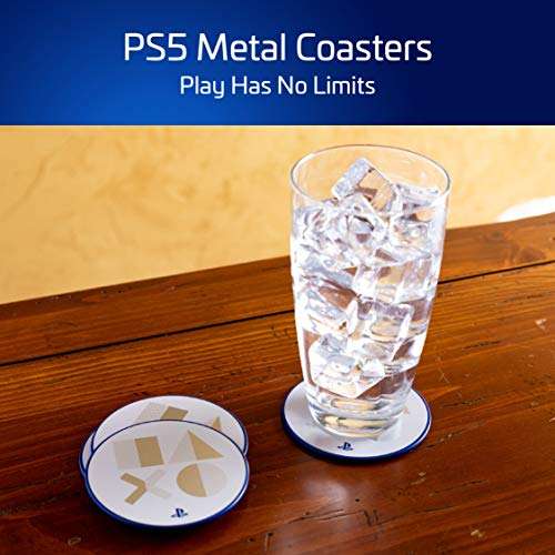 PlayStation PS5 Metal Drink Coasters, Set of 4, Officially Licensed Merchandise £4.95 @ Amazon