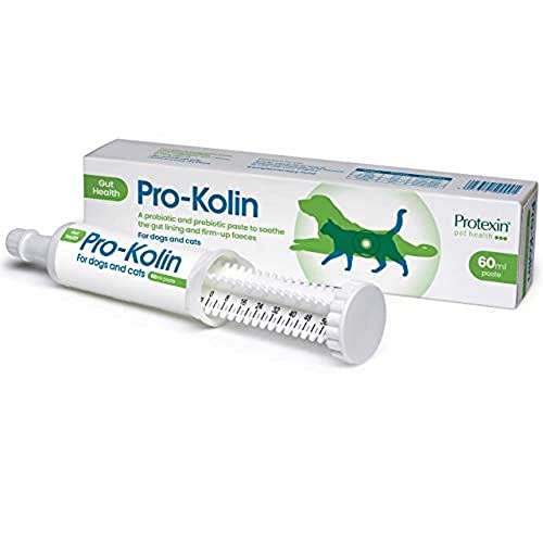 Protexin pet health Pro-Kolin for Dogs and Cats Probiotic Paste and Syringe, 60ml £18.89 @ Amazon