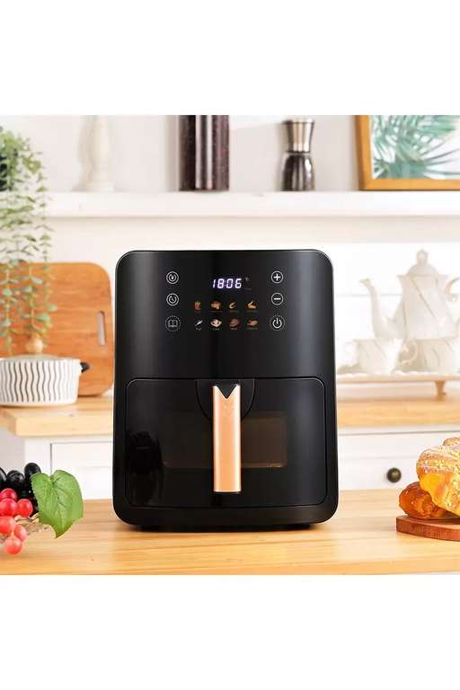 Living and Home 5L Black Digital Air Fryer with Visual Window - Free delivery with code