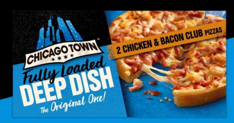 Chicago Town deep dish chicken & bacon club 2 x pizzas £1 @ FarmFoods Bedford