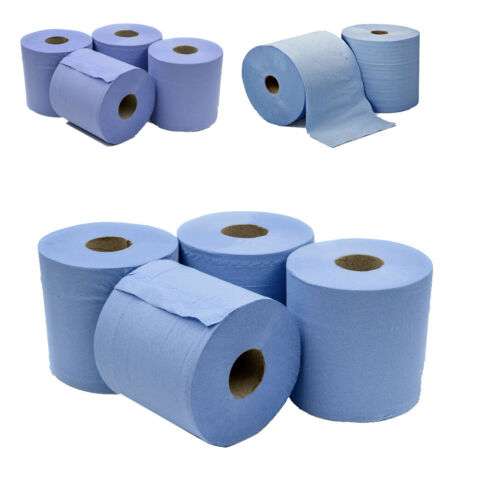 6 x Jumbo Workshop Hand Towels Rolls 2 Ply Centre Feed Wipes Embossed Tissue @ thinkprice