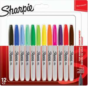 Sharpie Permanent Markers | Fine Point | Assorted Colours | 12 Count £5.20/2 packs for £5.40 @ Amazon (discount applied at checkout)
