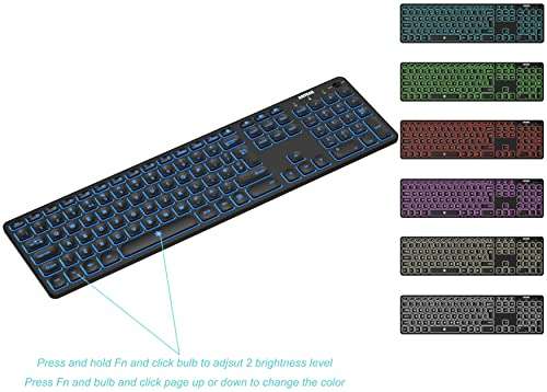 Arteck Universal Backlit 7-Colors & Adjustable Brightness Keyboard £23.19 with 20% off code Dispatches from Amazon Sold by ARTECK