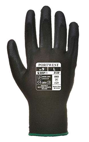 Portwest A120 Breathable PU Palm Glove Black, Medium - 89p @ Amazon