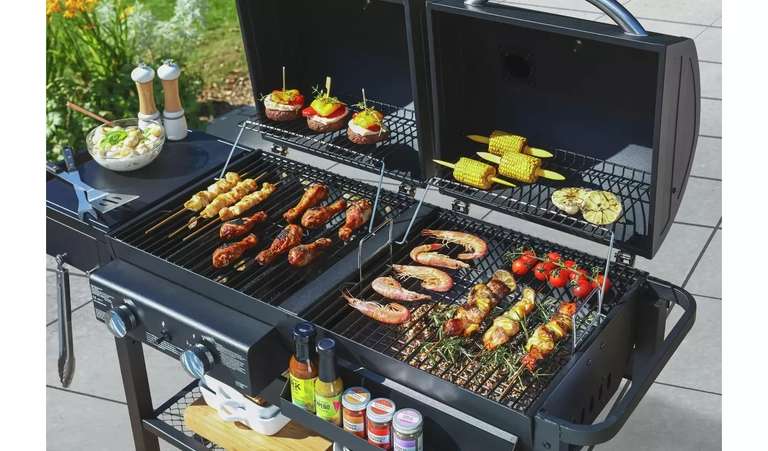 Argos Home 2 Burner Gas And Charcoal BBQ - Free C&C