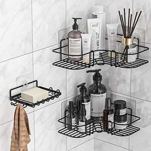 IMURZ Corner Shower Caddy, 3-Pack Adhesive Shower Shelf with Soap Holder - W/Voucher Sold by MITOYMIA TRADE CO., LTD FBA