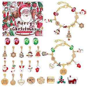 24 Days Christmas Countdown Advent Calendar DIY Bracelet Kits, 22 DIY Charm Beads and 2 Bracelets sold by WINI TECH FBA - Prime exclusive