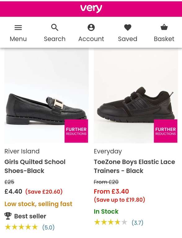 River Island Mini Boys Velcro School Shoes-Black - £3.40 + £3.95 Delivery @ Very