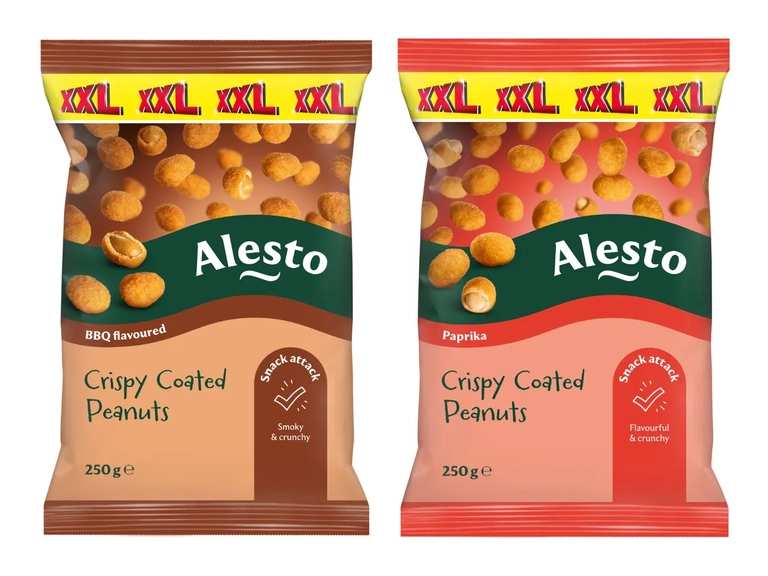 XXL Crispy Coated Peanuts - 250g - BBQ / Paprika Flavour - LIDL Plus Price