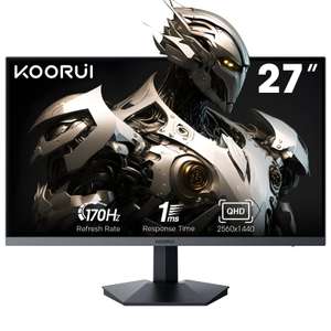 KOORUI 27 Inch Gaming Monitor QHD (2560 x 1440), 170 Hz, IPS, 1ms, DCI-P3 90% Color Gamut - sold by Fleuriring Store FBA