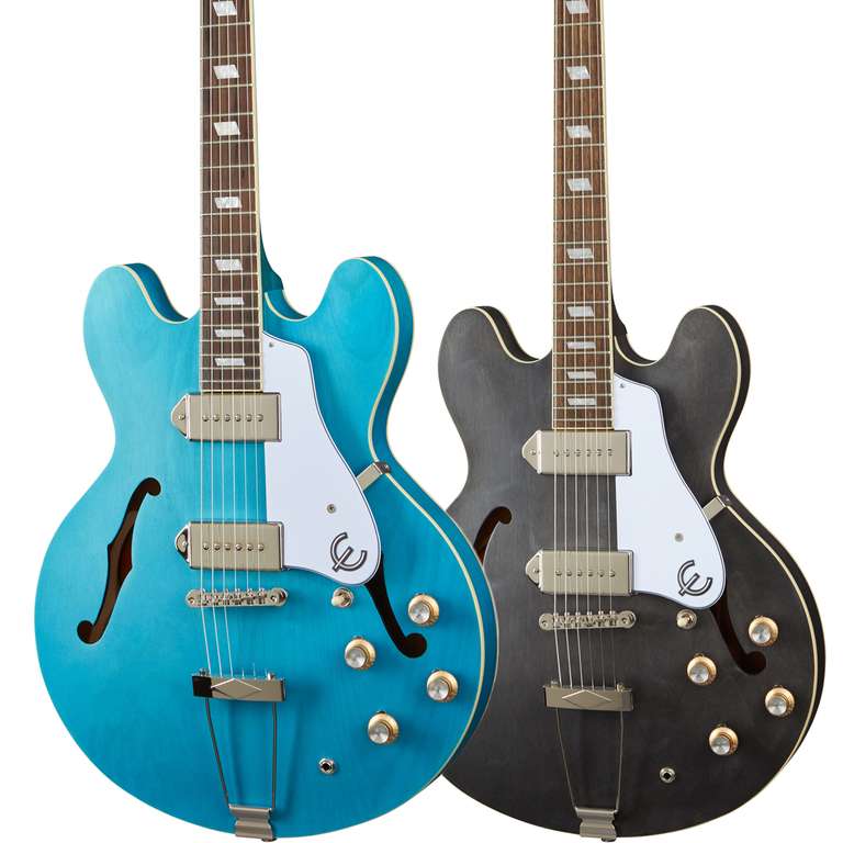 Epiphone Casino Hollow-body Guitar Blue or Worn Ebony - P-90 Pickups / Graph Tech Nut - £379 Delivered @ GuitarGuitar