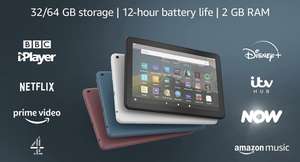 Fire HD 8 2020 version Tablet, 8” HD display, 32 GB, Black £39.99 @ Amazon